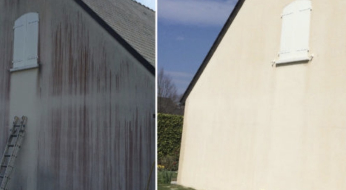 Nettoyage de façade réalisé par Entreprise JR dans la Vienne (86) — comparaison avant / après
